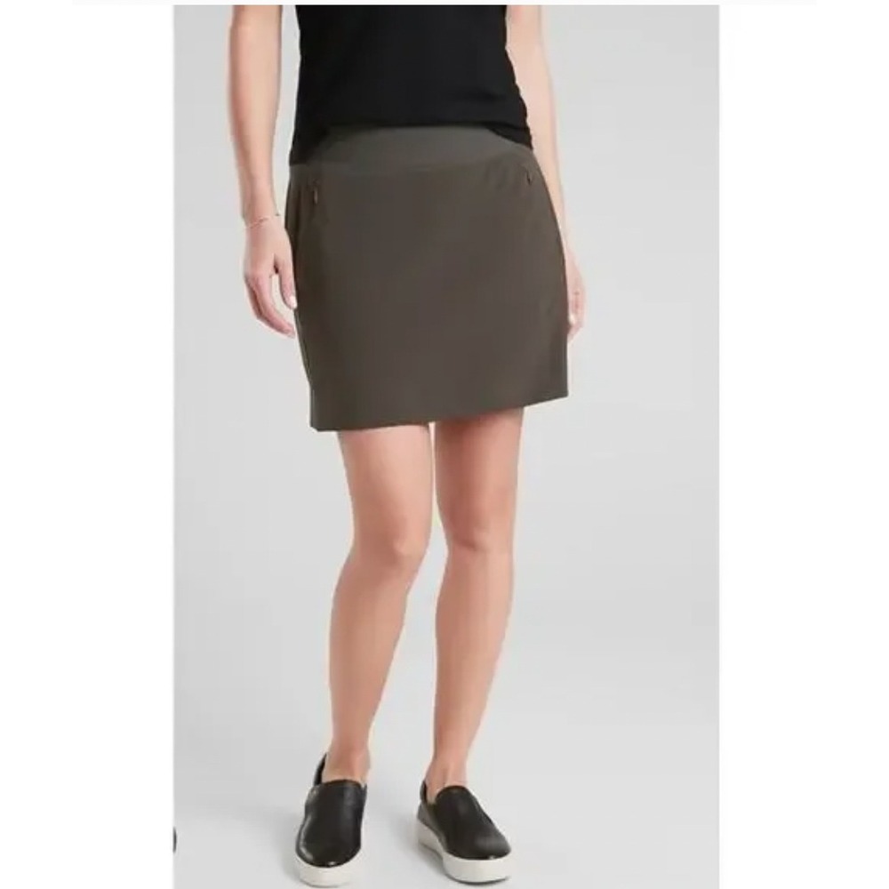 Athleta Women's Soho Skort Olive Green Mini Skirt Skort Plus Size 14